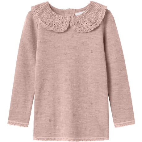 Name It Shadow Gray Nmfwang Uld Needle Ls Top W/Collar