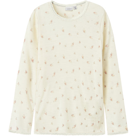 Name It Snow White Small Flowers Nkfwang Uld Needle Ls Top