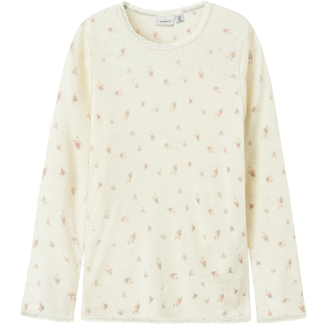 Name It Snow White Small Flowers Nkfwang Uld Needle Ls Top