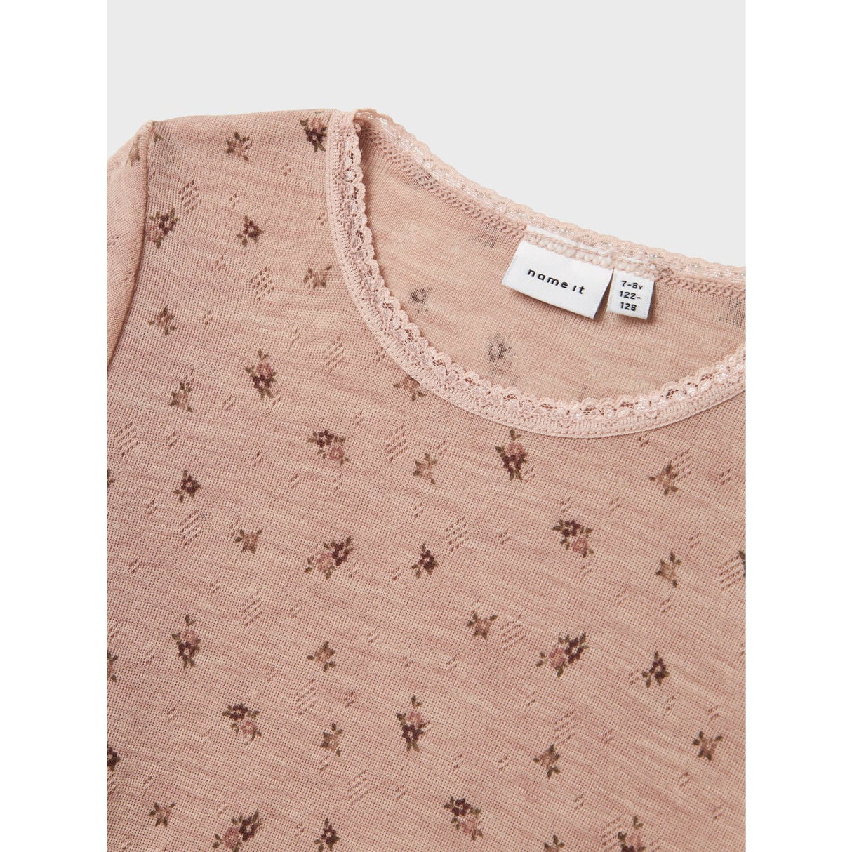Name It Shadow Gray Small Flowers Nkfwang Uld Needle Ls Top