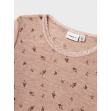 Name It Shadow Gray Small Flowers Nkfwang Uld Needle Ls Top