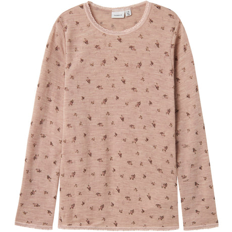 Name It Shadow Gray Small Flowers Nkfwang Uld Needle Ls Top