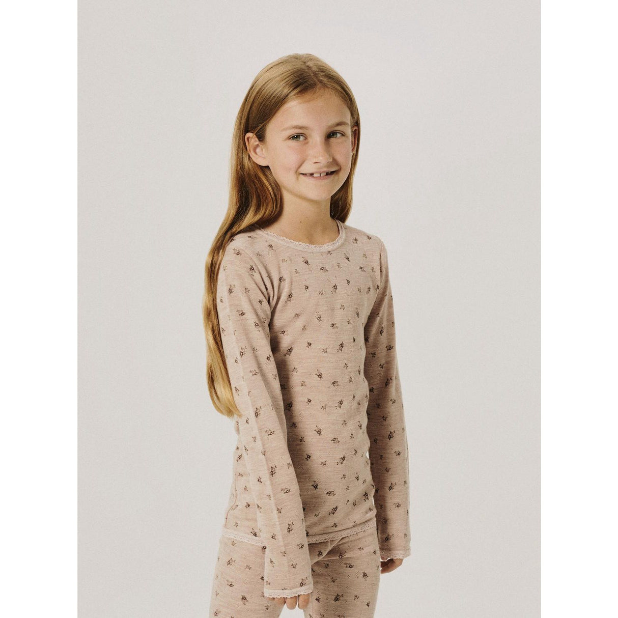 Name It Shadow Gray Small Flowers Nkfwang Uld Needle Ls Top