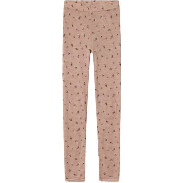 Name It Shadow Gray Small Flowers Nkfwang Uld Needle Leggings