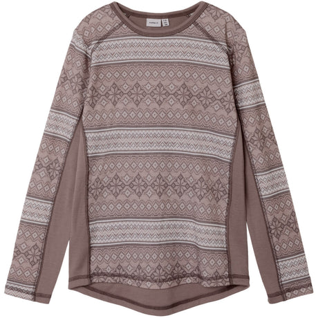 Name It Antler Snow Pattern Nkfwillto Uld Ls Top