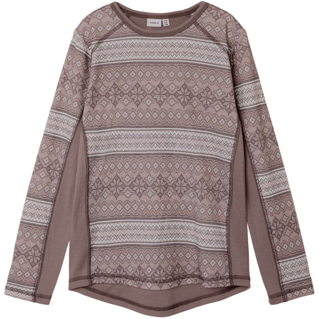 Name It Antler Snow Pattern Nkfwillto Uld Ls Top