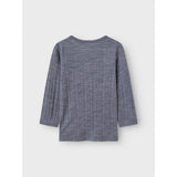 Name It Folkstone Gray Nmmwang Uld Needle Ls Top Solid Noos