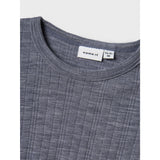 Name It Folkstone Gray Nmmwang Uld Needle Ls Top Solid Noos