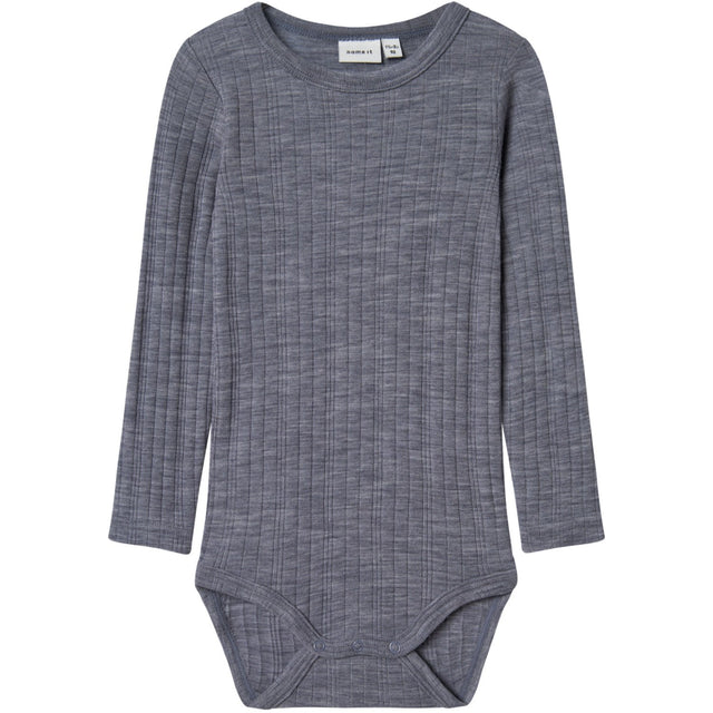 Name It Folkstone Gray Nmmwang Uld Needle Ls Body Solid