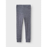 Name It Folkstone Gray Nmmwang Uld Needle Long Johns Solid Noos