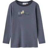 Name It Folkstone Gray Tractor Nmmwillit Uld Ls Top