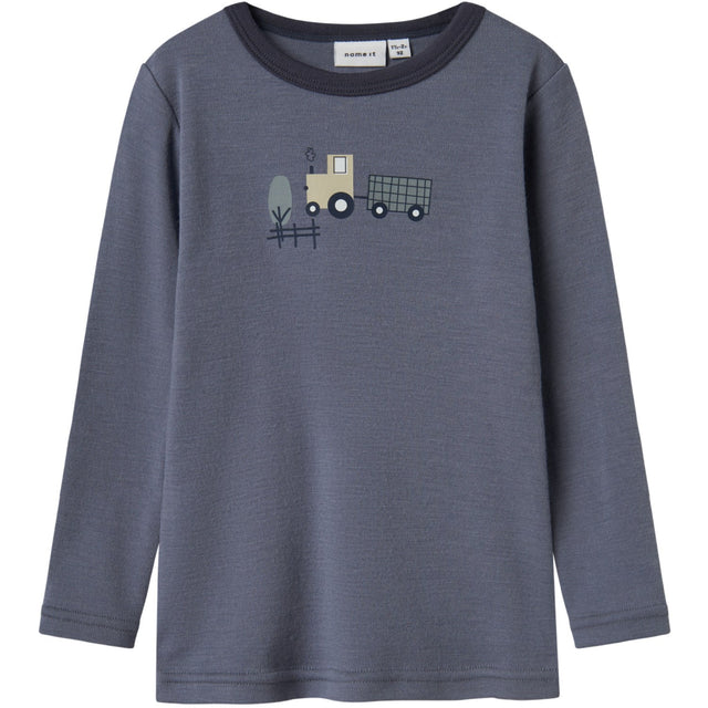 Name It Folkstone Gray Tractor Nmmwillit Uld Ls Top