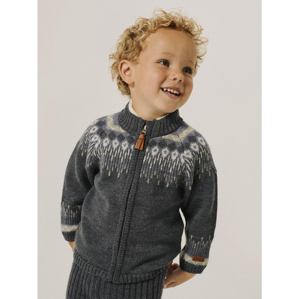 Name It Ombre Blue Iceland Nmmwriss Uld Ls Strik Card