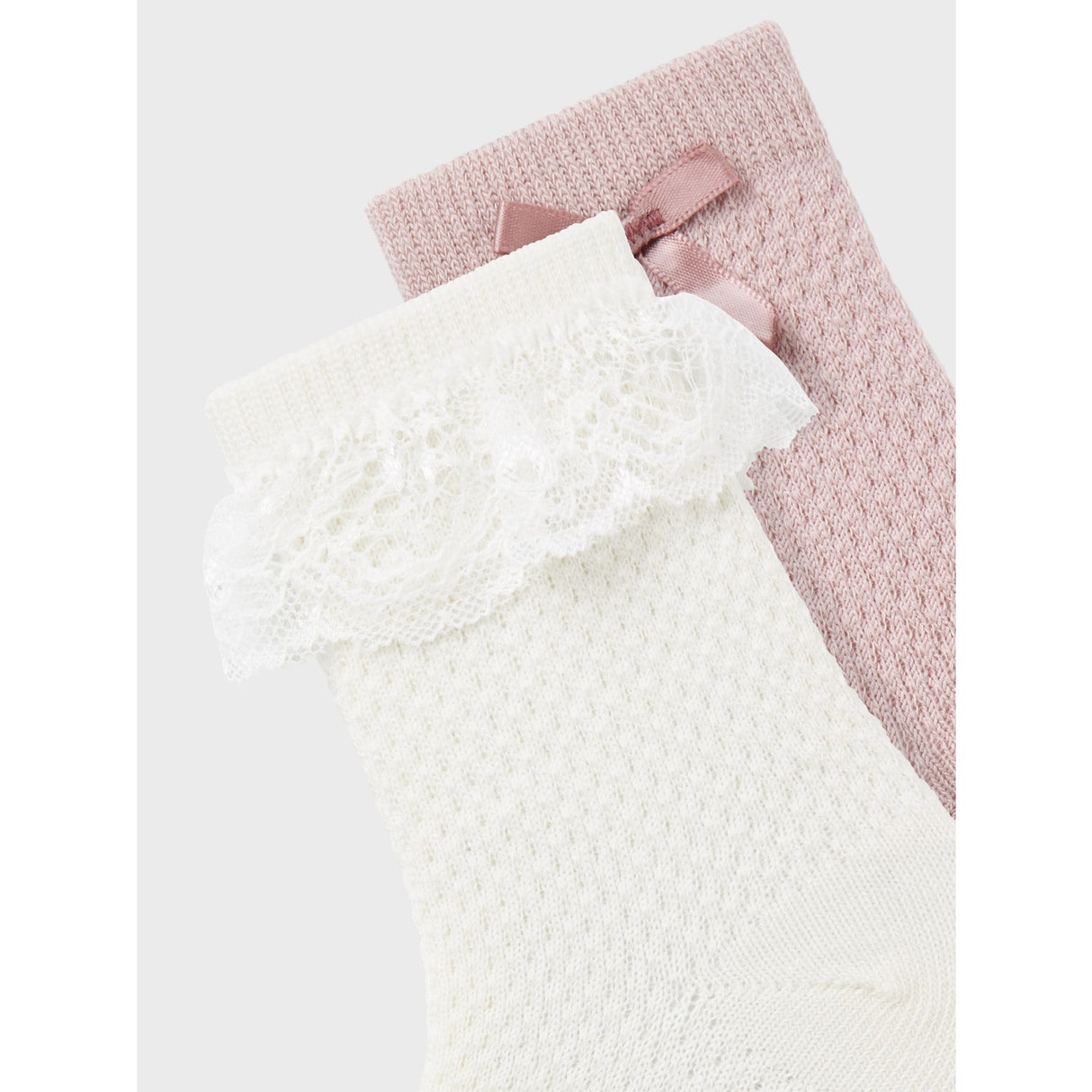 Name It Snow White Nmfwakma Wo/Bl Structure 2P Strømper