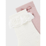 Name It Snow White Nmfwakma Wo/Bl Structure 2P Strømper