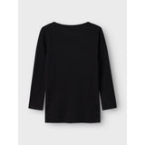 Name It Black Nmnwax Uld Rib Ls Top Noos