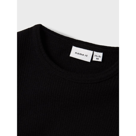 Name It Black Nmnwax Uld Rib Ls Top Noos