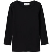 Name It Black Nmnwax Uld Rib Ls Top Noos