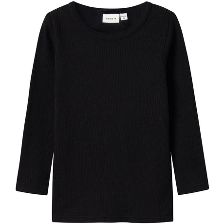 Name It Black Nmnwax Uld Rib Ls Top Noos