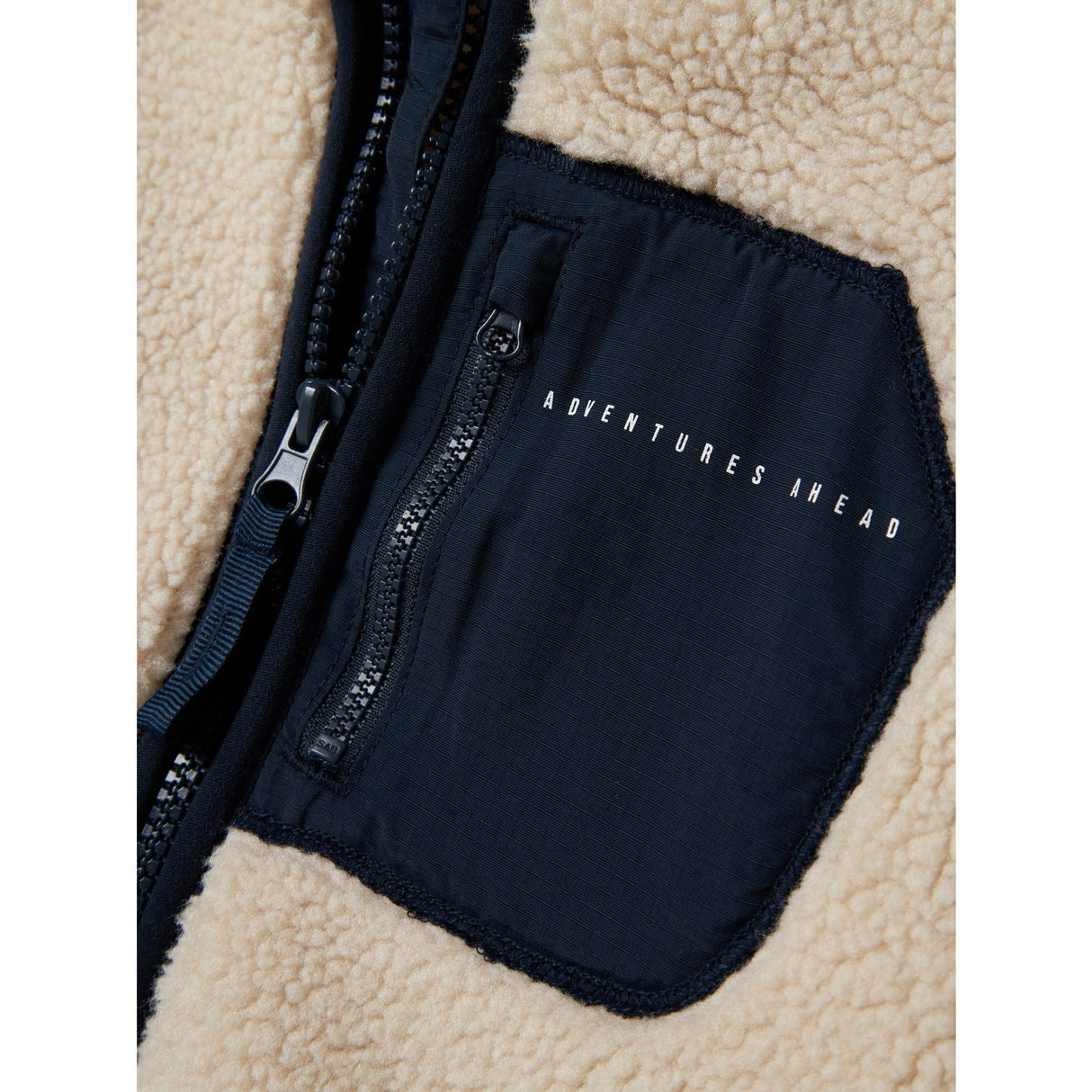 Name It Moonbeam Chest Pocket Dark Sapphire Nknmattia Sherpa Jakke Pb