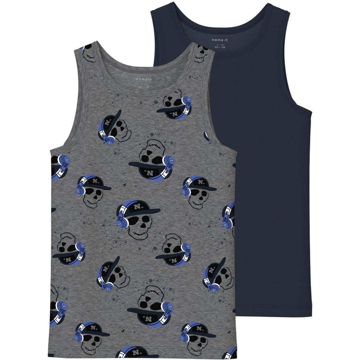 Name It Dark Grey Melange Nkmtank Top 2P Dark Grey Mel Skull Noos