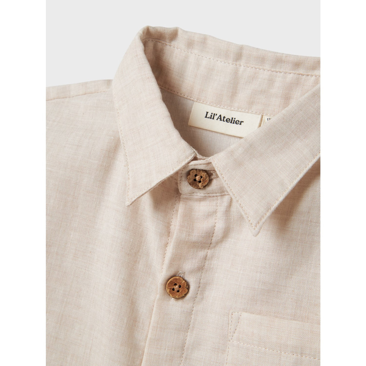 Lil'Atelier Bleached Sand Nmmtarou Ss Loose Skjorte Lil