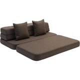by KlipKlap 3 Fold Sofa Brown With Sand KK XL Soft 140 Cm