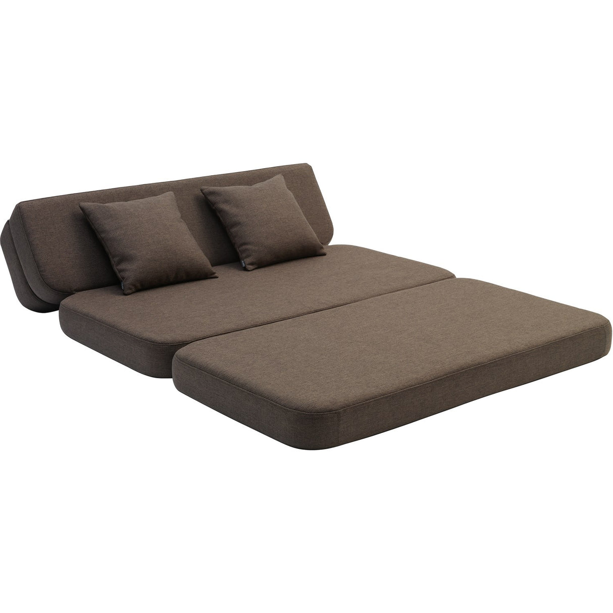 by KlipKlap 3 Fold Sofa Brown With Sand KK XL Soft 140 Cm