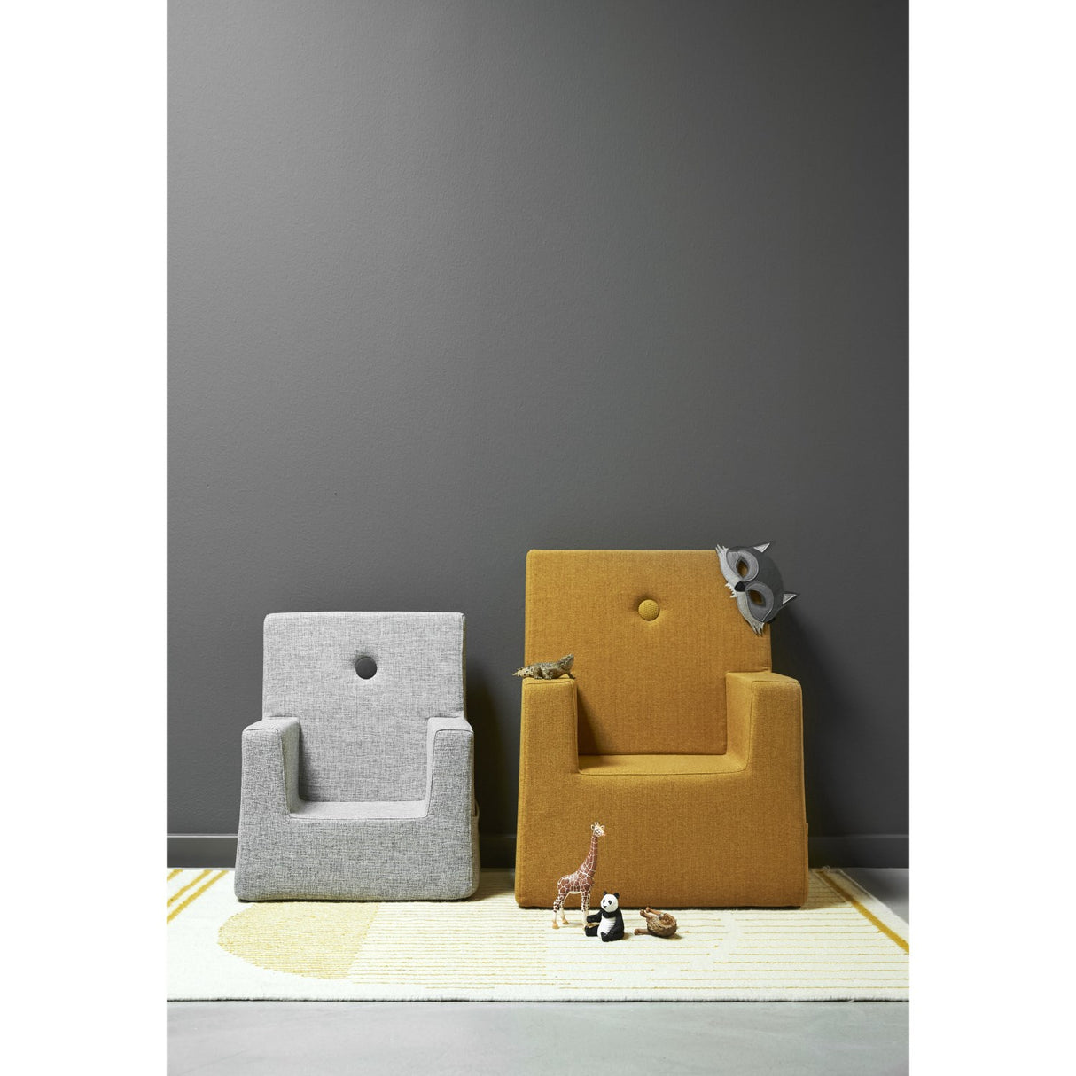 by KlipKlap Stol XL Mustard With Mustard KK Kids Stol XL