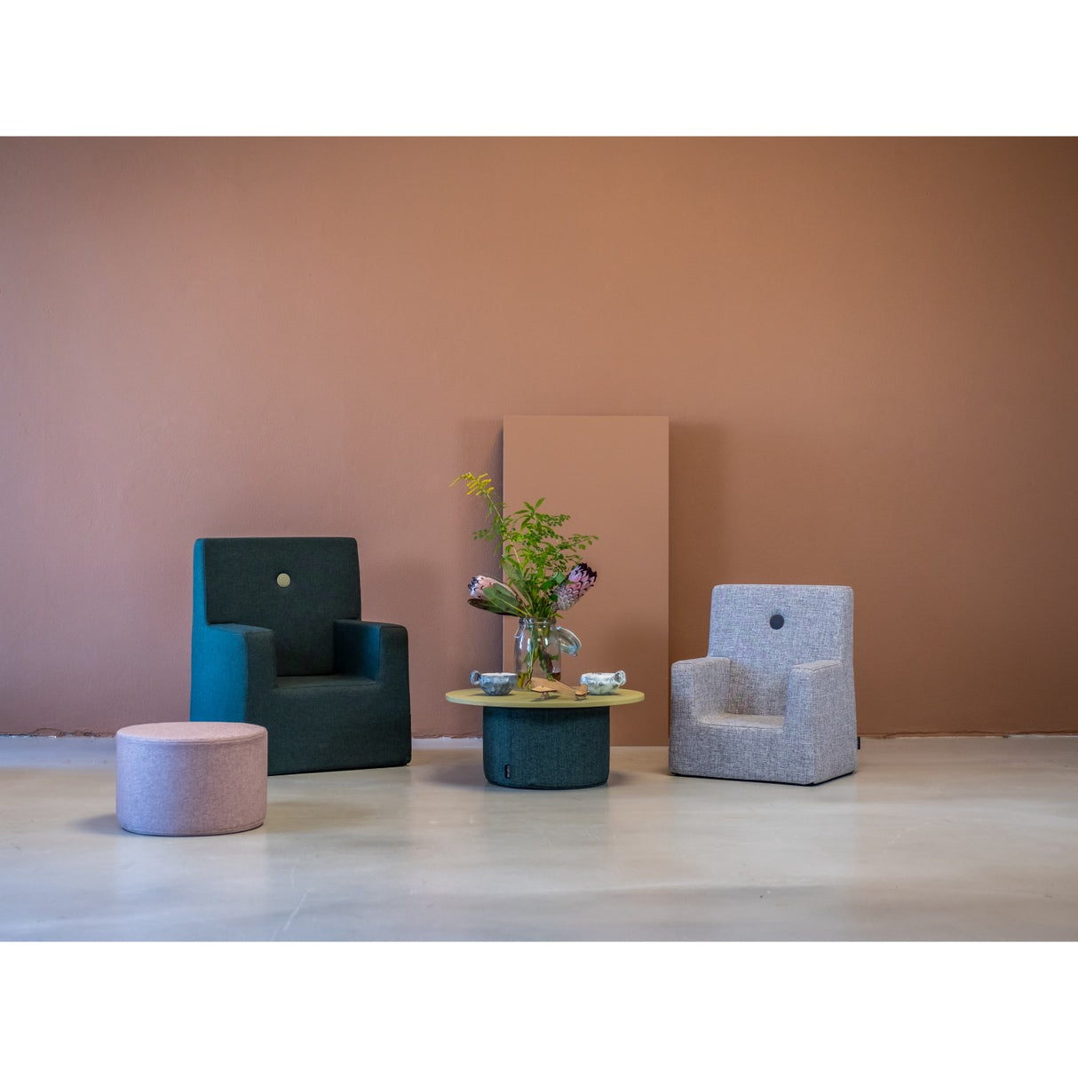 by KlipKlap Stol XL Deep Green With Light Green KK Kids Stol XL