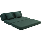 by KlipKlap 3 Fold Sofa Deep Green With Light Green KK XL Soft 140 Cm