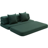 by KlipKlap 3 Fold Sofa Deep Green With Light Green KK XL Soft 140 Cm