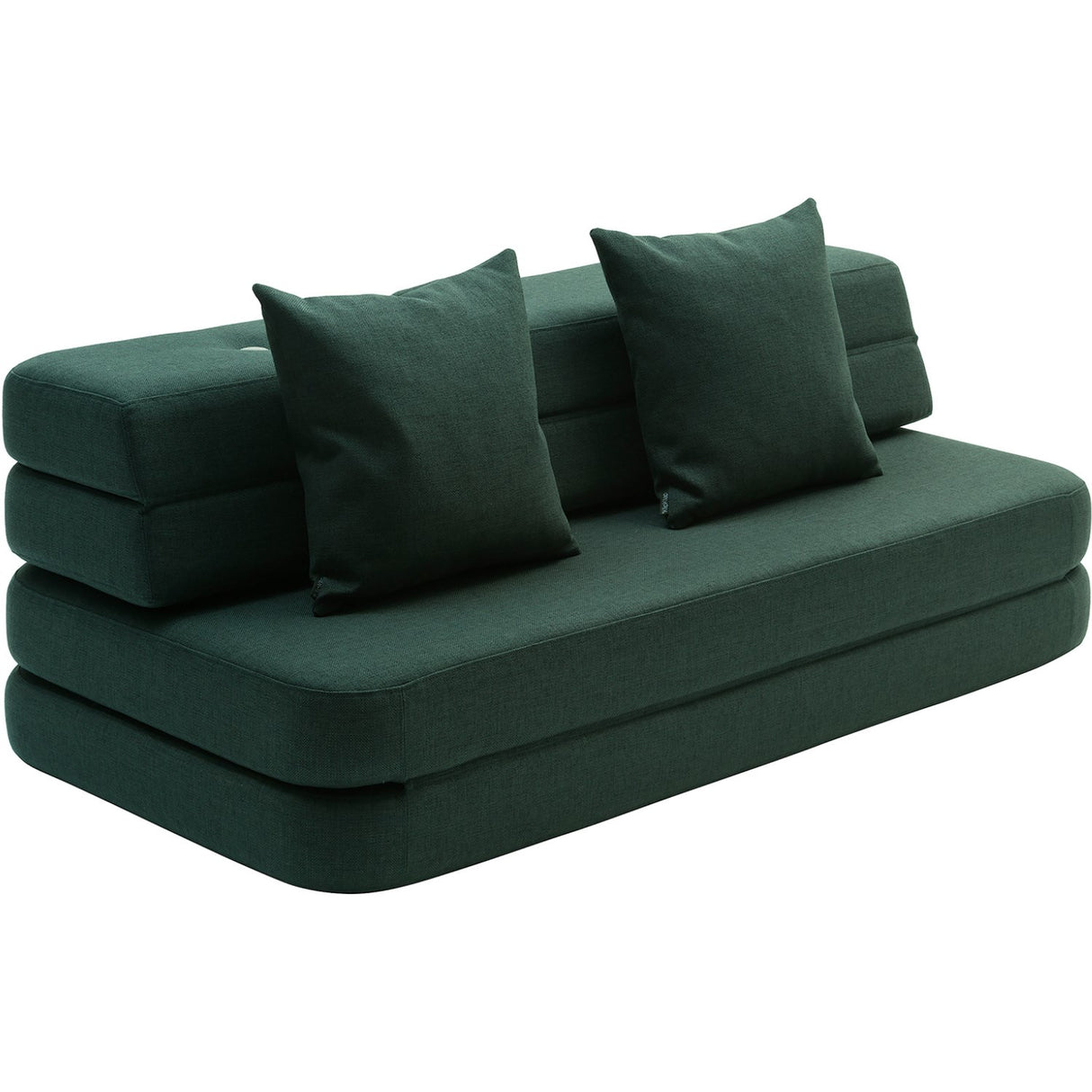 by KlipKlap 3 Fold Sofa Deep Green With Light Green KK XL Soft 140 Cm
