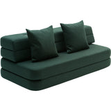 by KlipKlap 3 Fold Sofa Deep Green With Light Green KK XL Soft 140 Cm