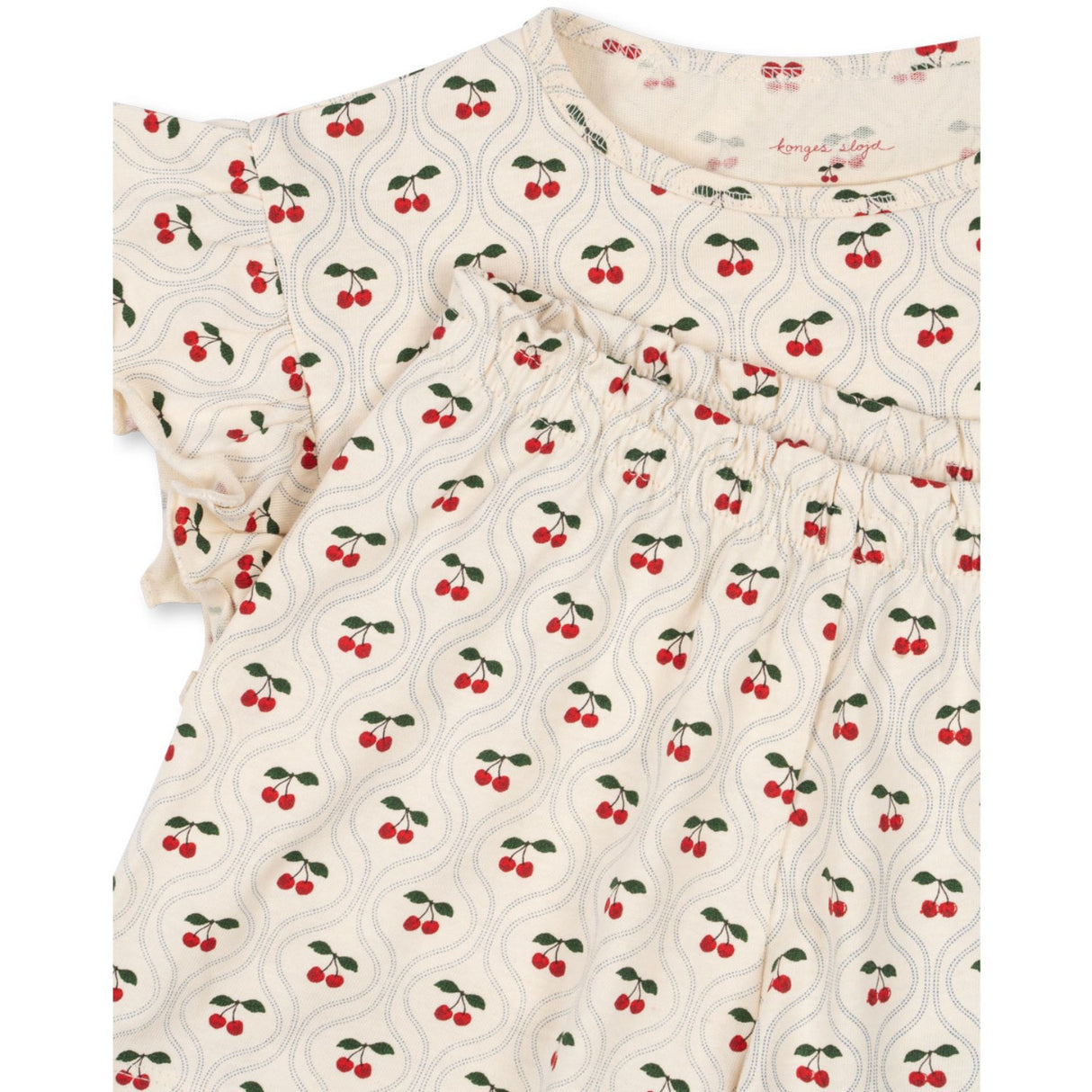 Konges Sløjd Cherry Motif Lin Flæse Sæt GOTS