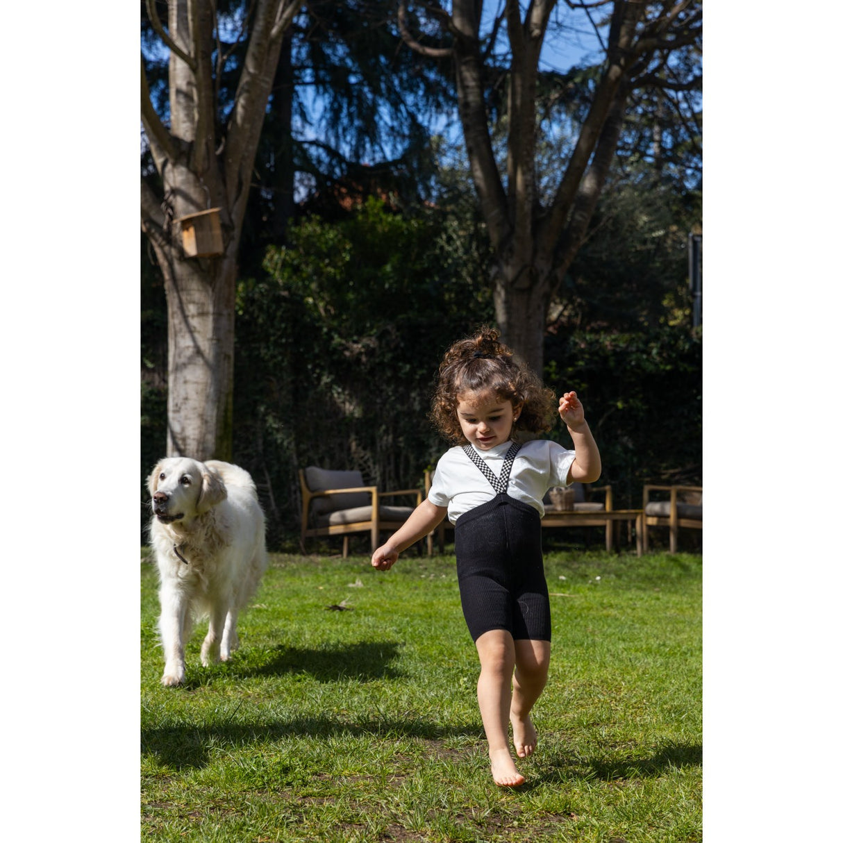 Silly Silas Classic Black Checked Shorty Tights Med Seler