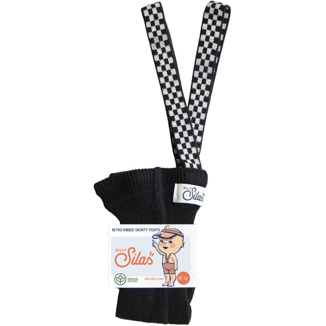 Silly Silas Classic Black Checked Shorty Tights Med Seler