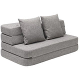 by KlipKlap 3 Fold Sofa Multi Grey With Grey KK XL Soft 140 Cm