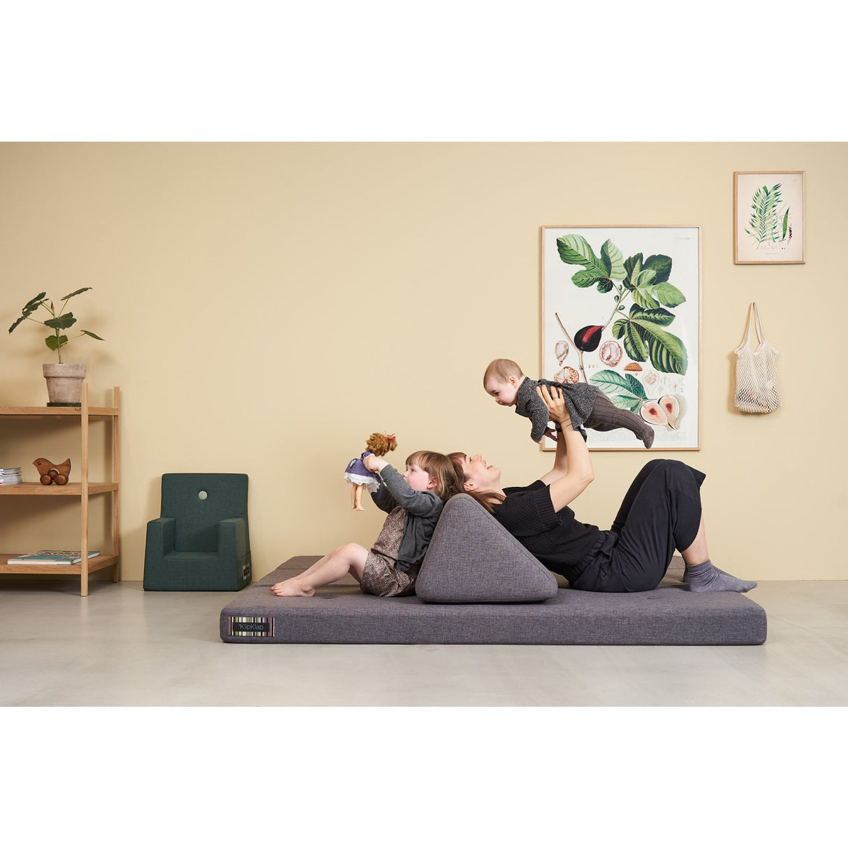 by KlipKlap Foldemadras Blue Grey With Grey KK 3 Fold 180 Cm