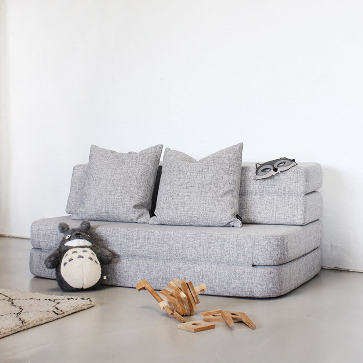 by KlipKlap 3 Fold Sofa Beige With Sand KK 3 Fold Single Multi Grey With Grey KK 120 Cm