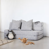 by KlipKlap 3 Fold Sofa Beige With Sand KK 3 Fold Single Multi Grey With Grey KK 120 Cm