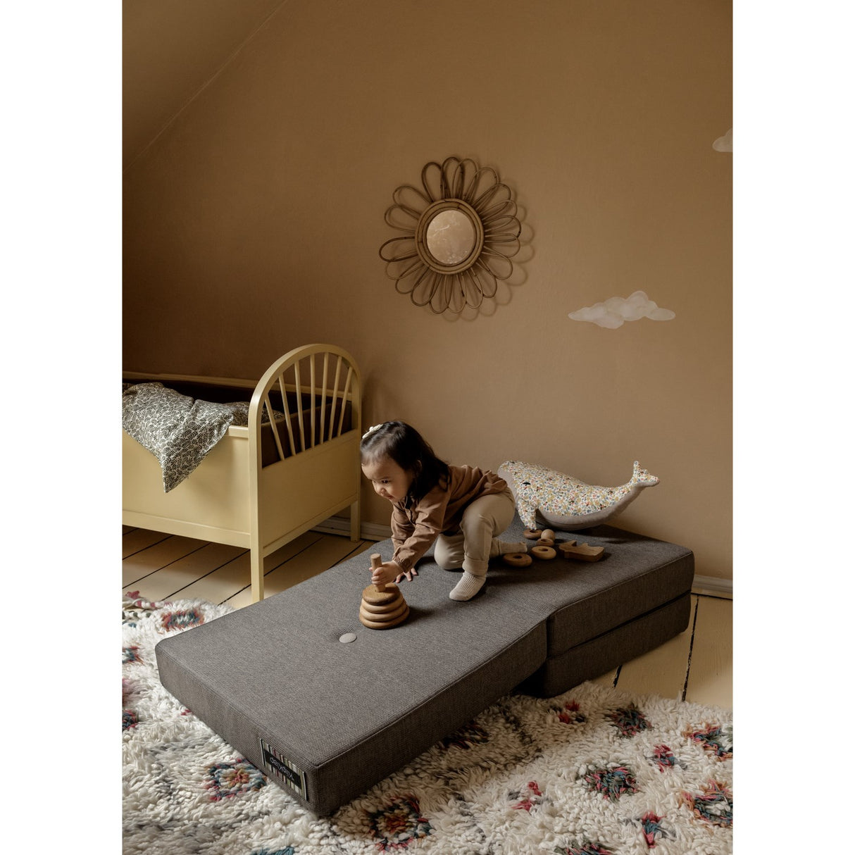 by KlipKlap Foldemadras Beige With Sand KK 3 Fold Single Brown With Sand KK 3 Fold Single