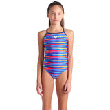 Arena Multi Girl Racing Stripe Badedragt Lightdrop Back