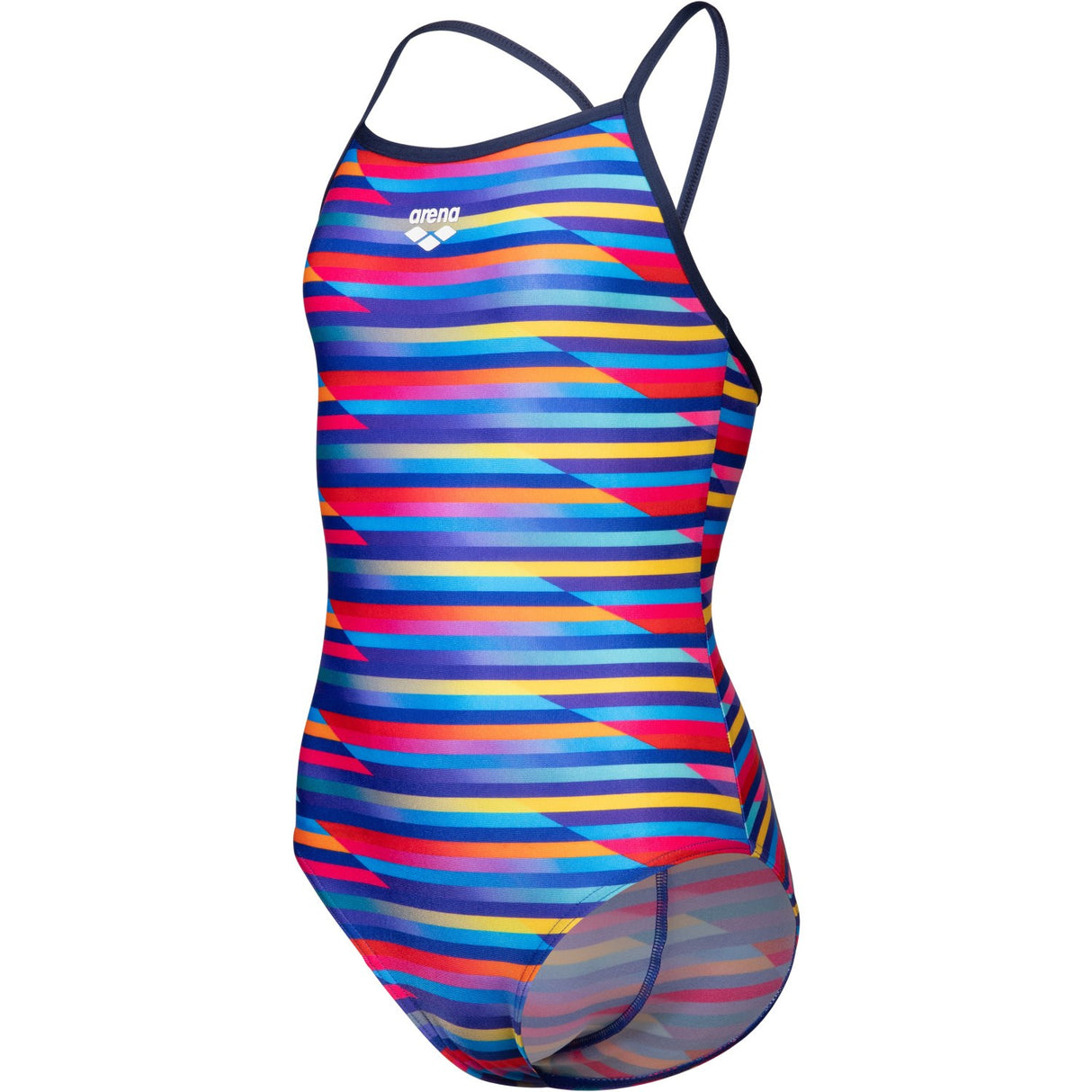 Arena Multi Girl Racing Stripe Badedragt Lightdrop Back