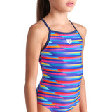 Arena Multi Girl Racing Stripe Badedragt Lightdrop Back