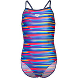 Arena Multi Girl Racing Stripe Badedragt Lightdrop Back