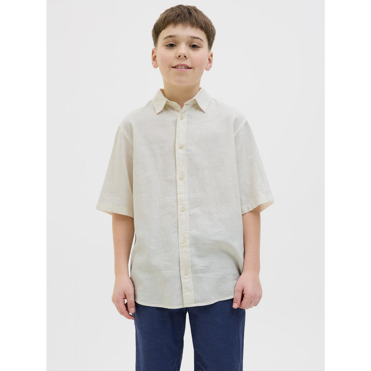 Jack & Jones Junior Antique White Jorparos Oversized Skjorte Ss Jnr