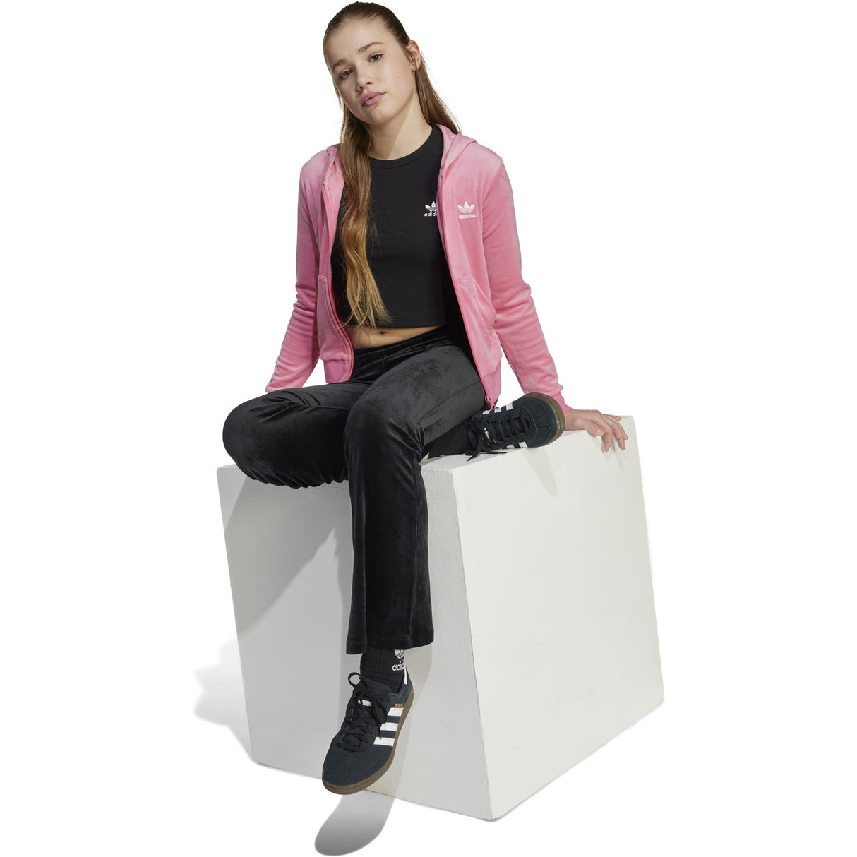 adidas Originals Black/White Velour Bukser