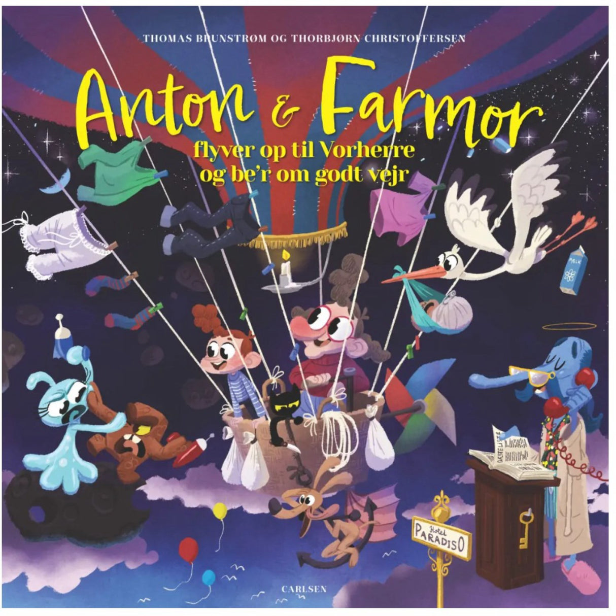 Forlaget Carlsen Anton og farmor flyver op til Vorherre og be'r om godt vejr
