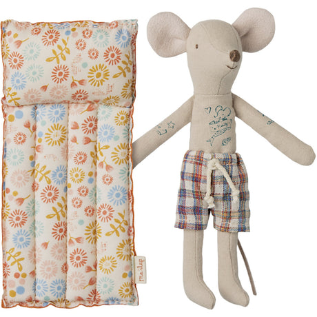 Maileg Strand Mus Med Luftmadras, Far - Flower